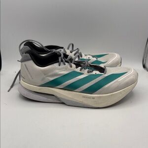 Adidas BOSTON 13 Men's 10 White and Teal Athletic Shoes S5